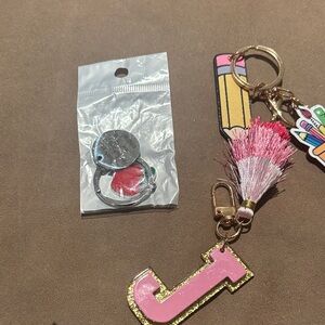 Mou Pink and Gold Key Holder with Tassel